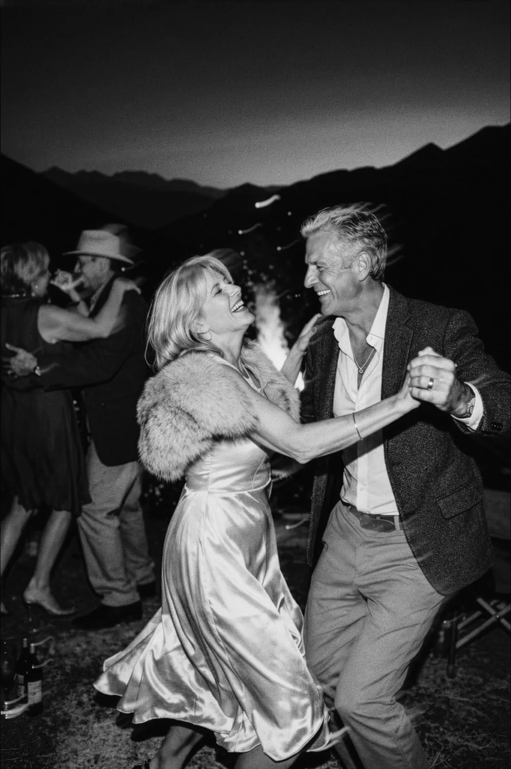 Couple dancing at night